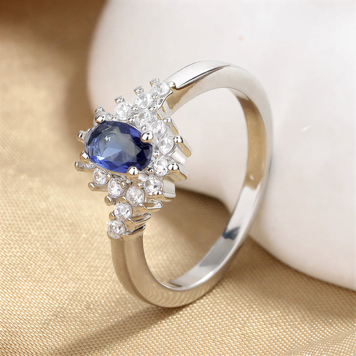 Anel de Flor Turquesa Refinado