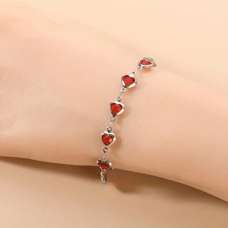 Bracelete Sofisticado de Granata em Ouro Branco