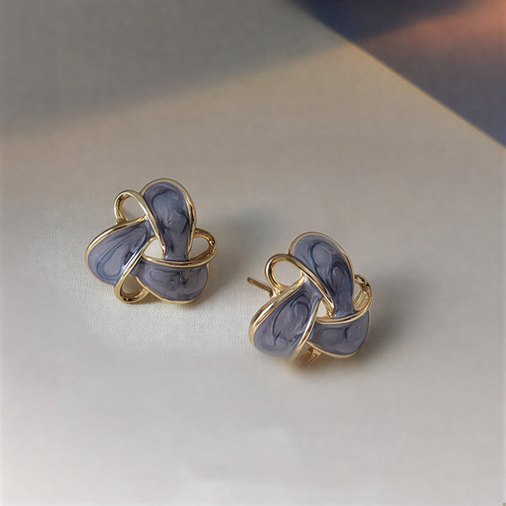 Brincos Elegantes Vintage em Esmalte Roxo