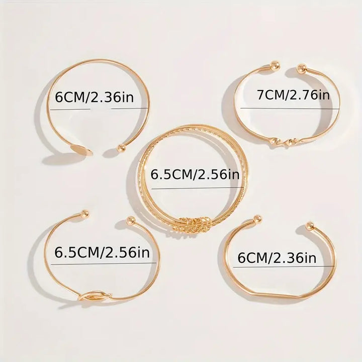 Conjunto de Pulseiras Douradas Estilosas