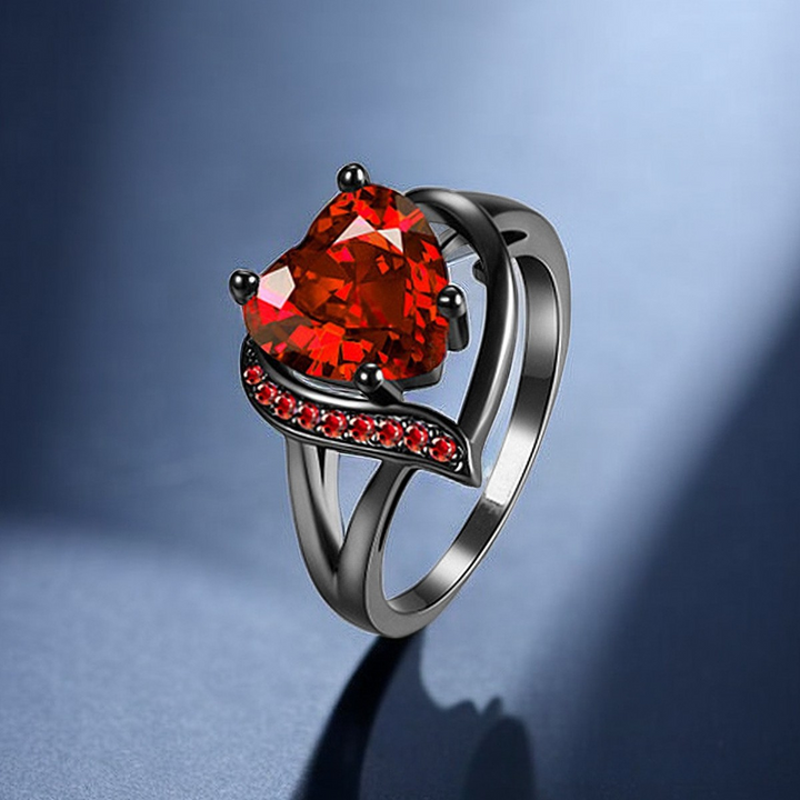 Anel Elegante de Espinho de Rosa Preta