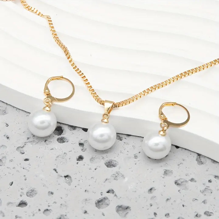 Conjunto de Colar de Pérola Elegante e Gracioso