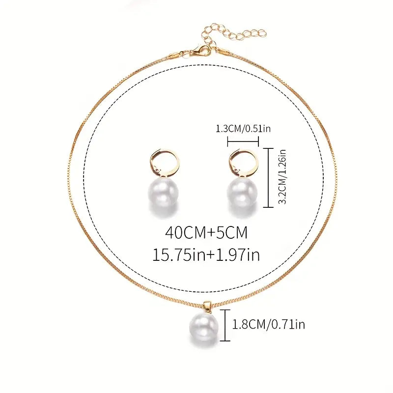 Conjunto de Colar de Pérola Elegante e Gracioso