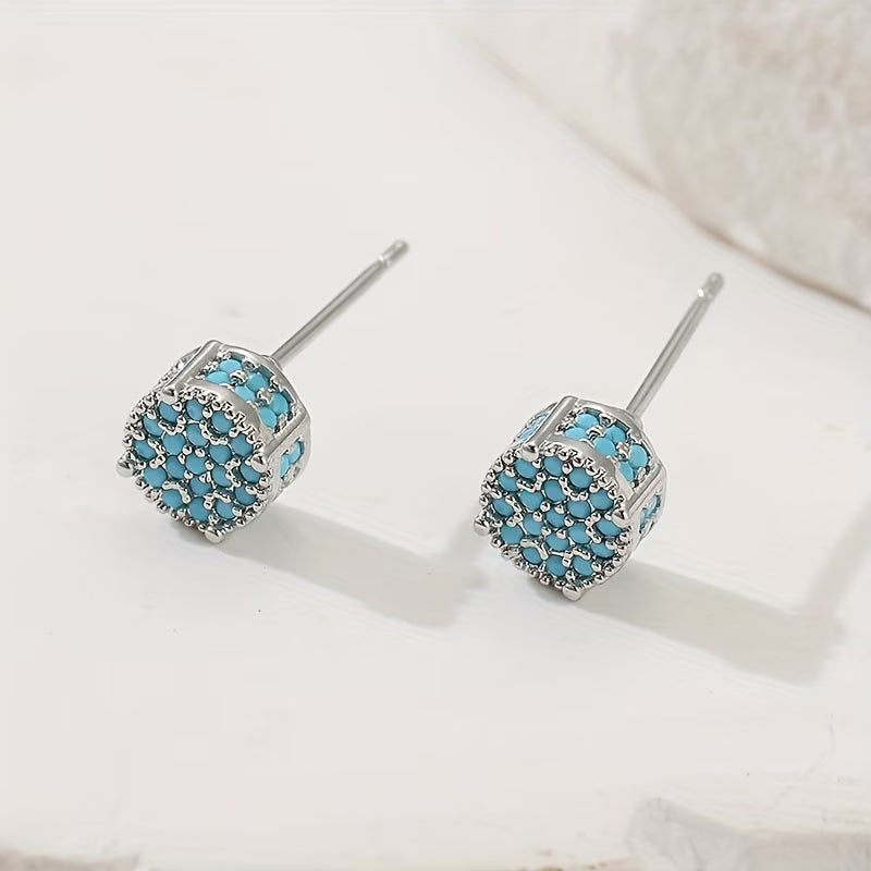 Brincos de Ponto Turquesa Dourados
