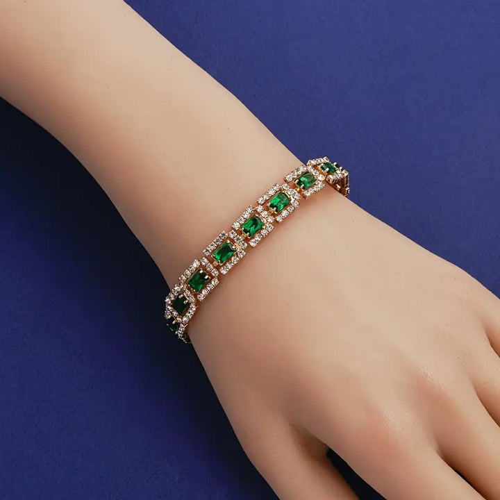 Pulseira Brilho Esmeralda de Pau-Rosa