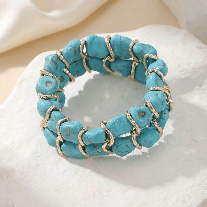Elegant Turquoise Gold Bracelet