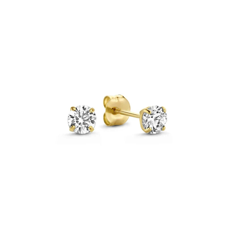 Conjunto de Brincos de Diamante Dourado Elegante
