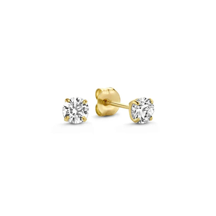 Conjunto de Brincos de Diamante Dourado Elegante