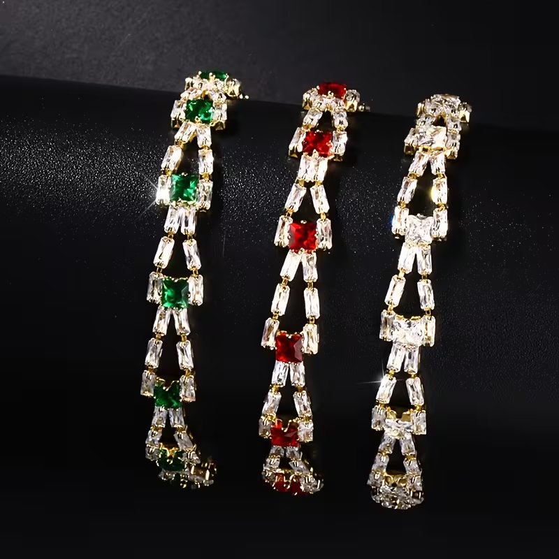 Pulseira Baguette Elegante em Ouro