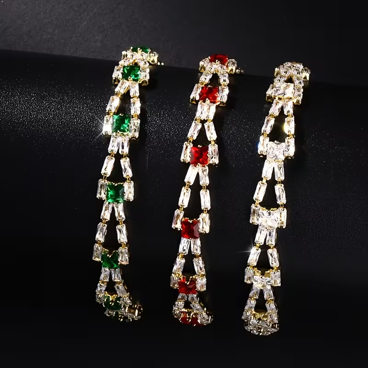 Pulseira Baguette Elegante em Ouro