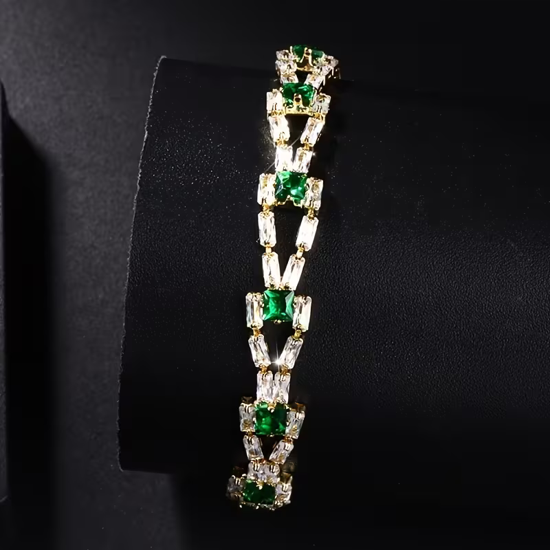 Pulseira Baguette Elegante em Ouro