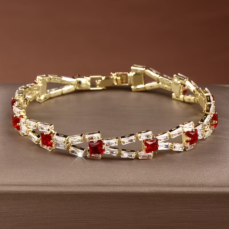 Pulseira Baguette Elegante em Ouro