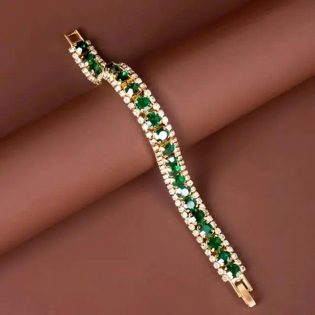 Pulseira de Ouro Torcido Esmeralda