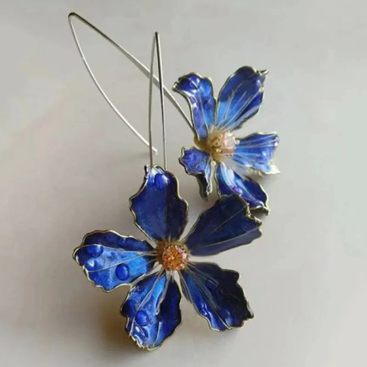 Brincos de Flores Vintage Azuis