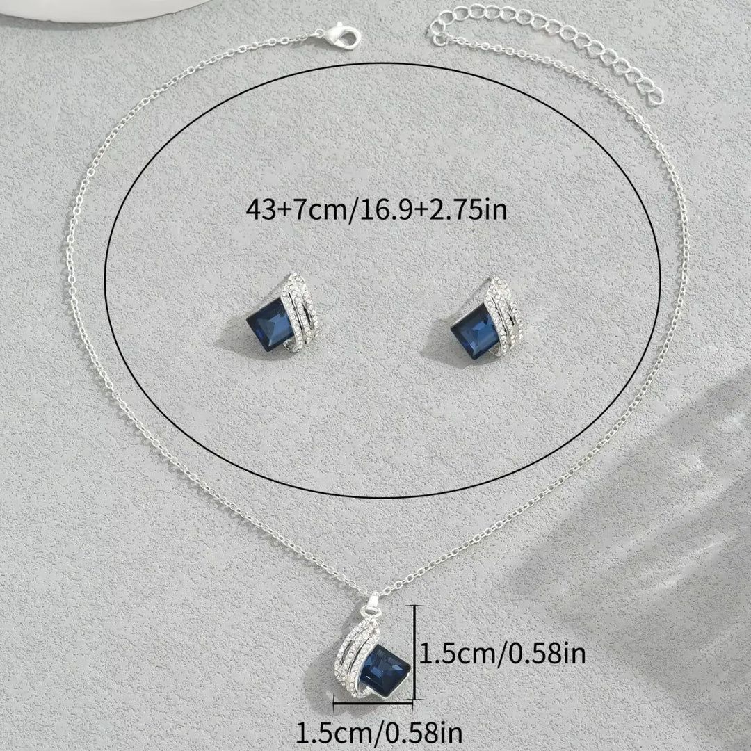 Conjunto de Joias de Safira Lustrosa
