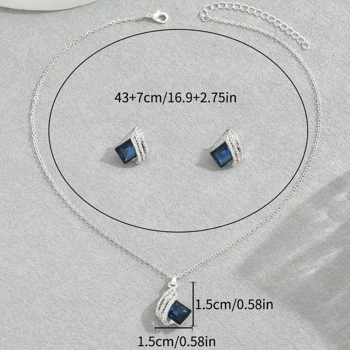 Conjunto de Joias de Safira Lustrosa