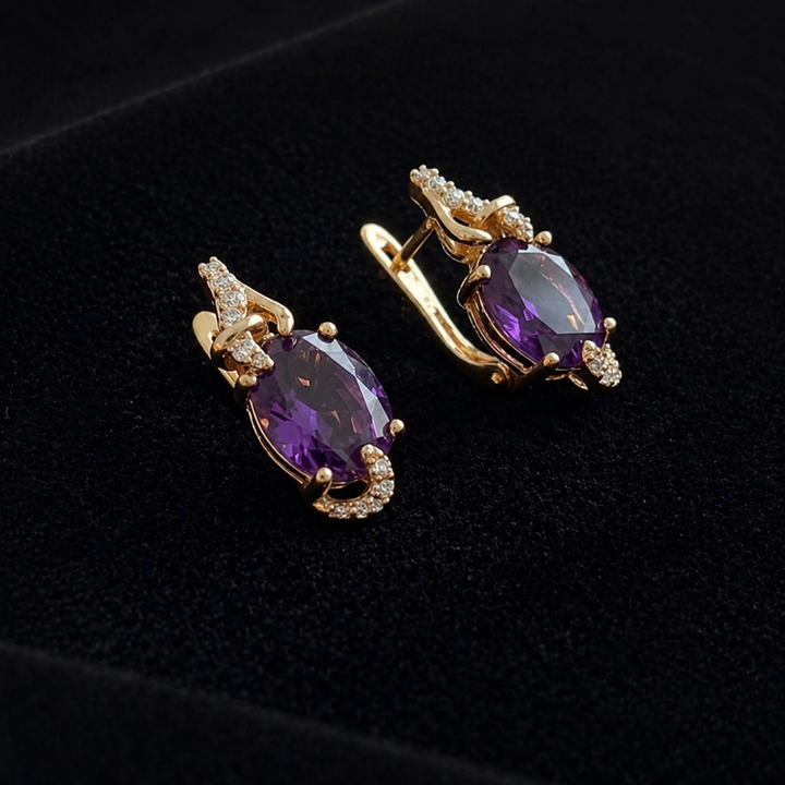 Brincos Elegantes de Ouro Rosa