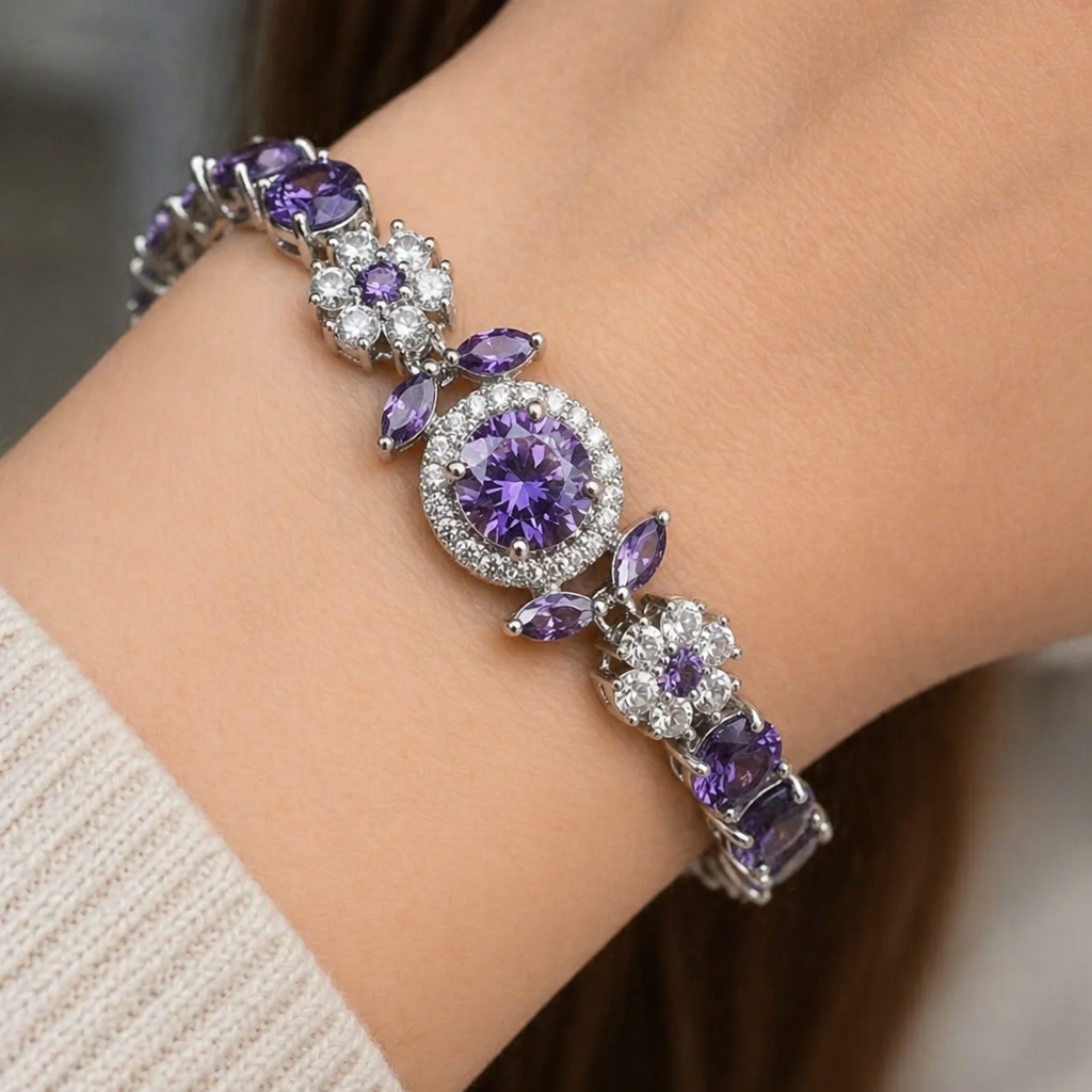 Pulseira Elegante de Ouro Branco