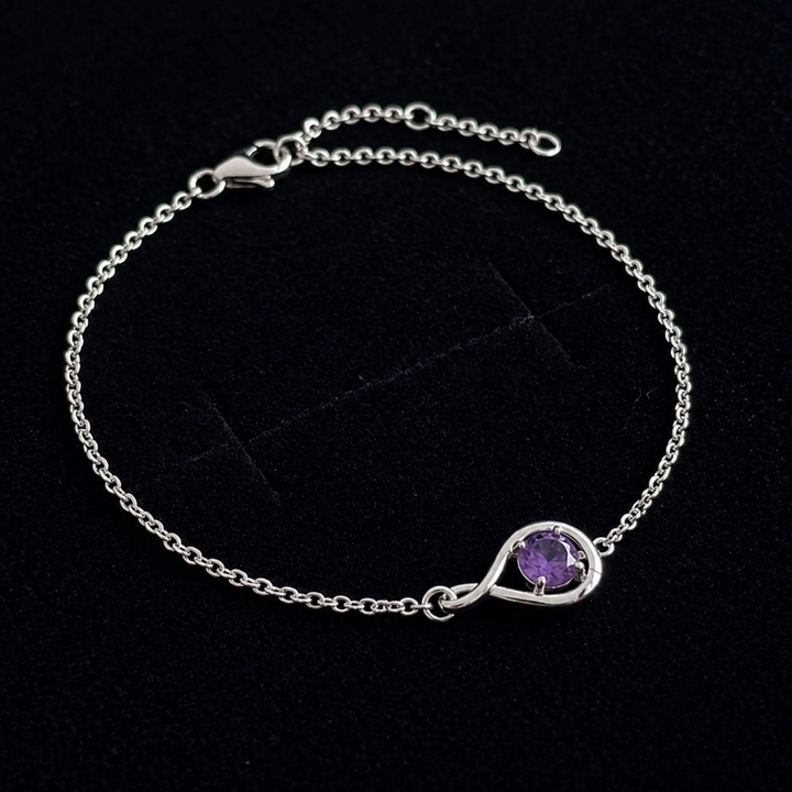 Pulseira de Cadeia Elegante com Ametista