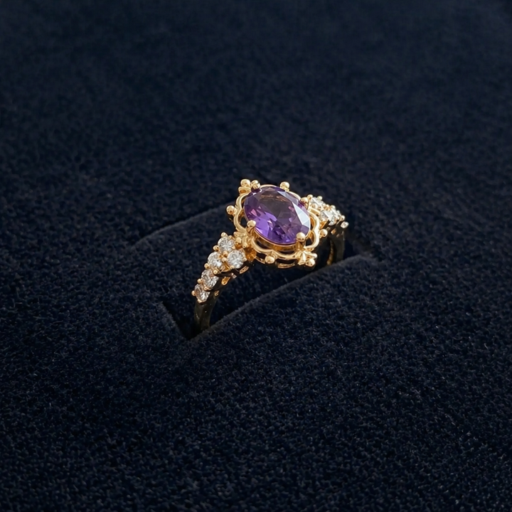 Anel Tiara Dourado Elegante