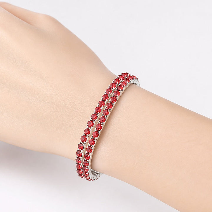 Pulseira Elegante de Cristal em Ouro Branco