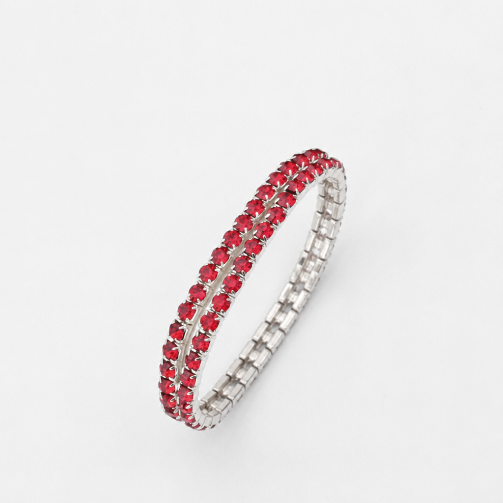 Pulseira Elegante de Cristal em Ouro Branco