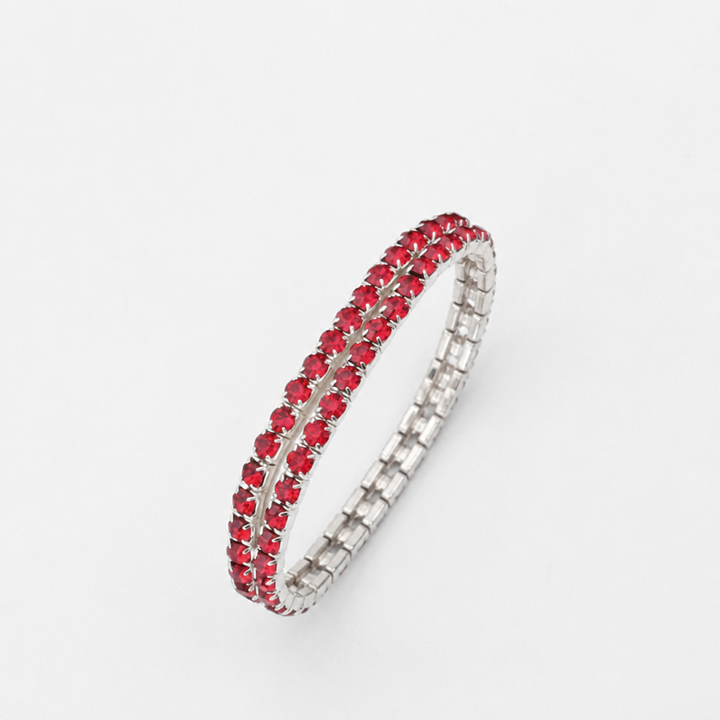 Pulseira Elegante de Cristal em Ouro Branco