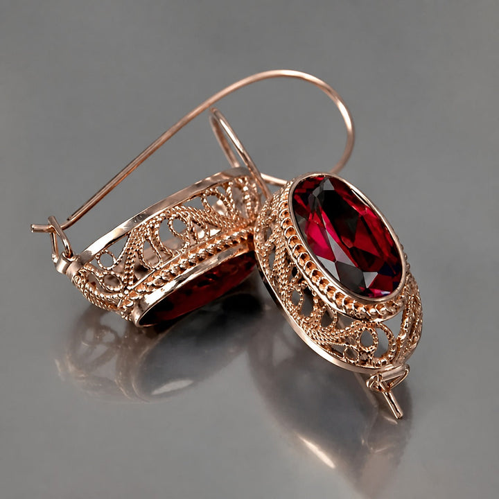 Brincos Pendentes em Ouro Rosa Sofisticados