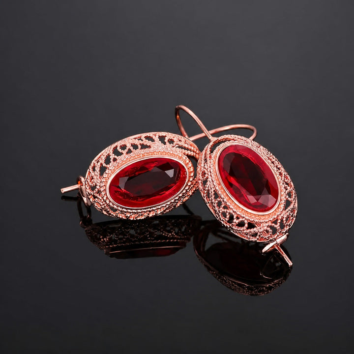 Brincos Pendentes em Ouro Rosa Sofisticados