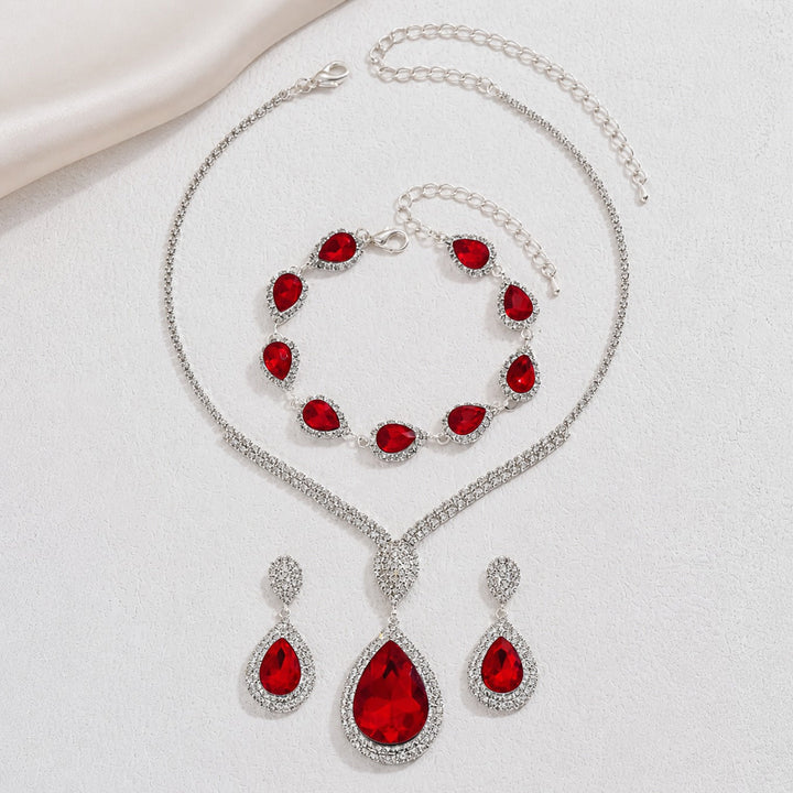 Conjunto Sofisticado de Rubi e Ouro Branco