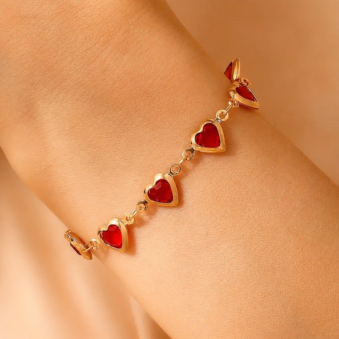 Pulseira de Ouro com Cluster de Gemas Sofisticadas