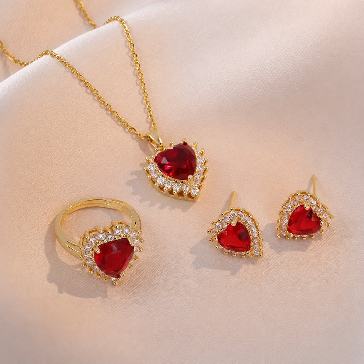 Conjunto de Joias Sofisticado em Ouro Vermelho