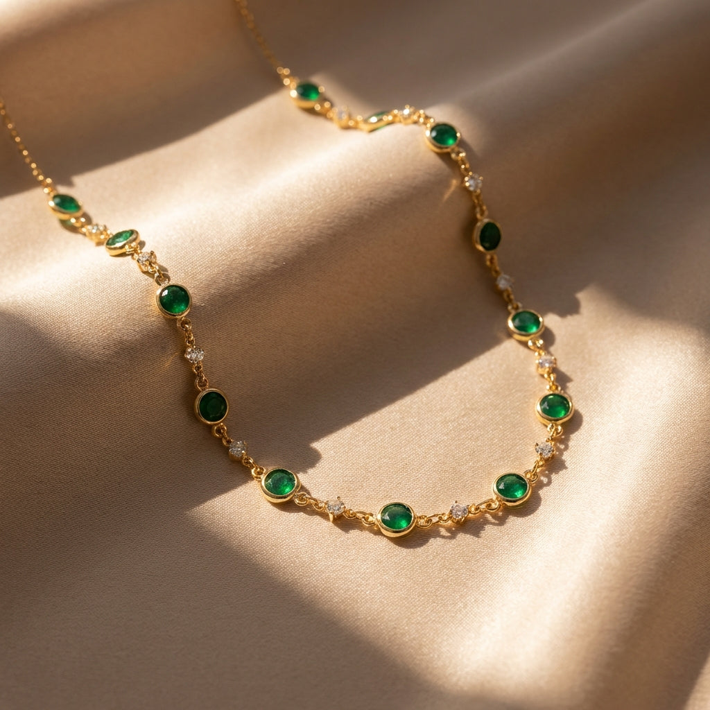 Colar de Cadeia Esmeralda Mayfair