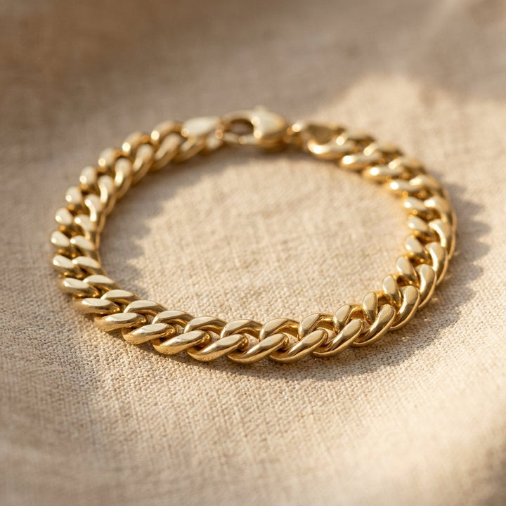 Pulseira Cubana de Ouro Atemporal