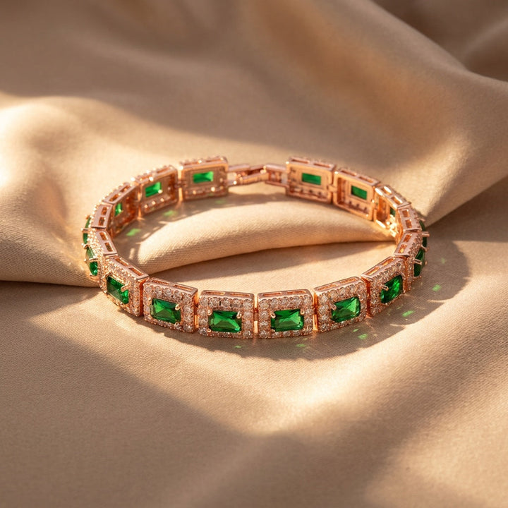 Pulseira Brilho Esmeralda de Pau-Rosa