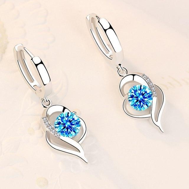 Brincos Florais de Prata Esterlina 925 com Zircônia