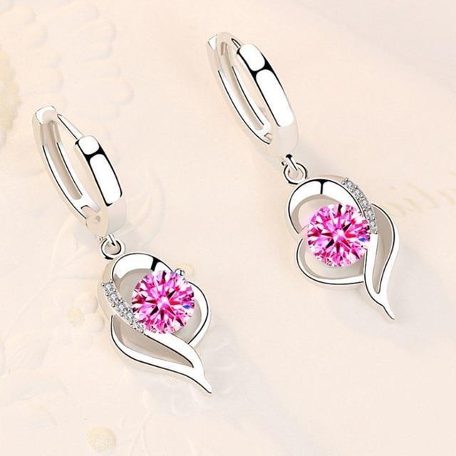 Brincos Florais de Prata Esterlina 925 com Zircônia