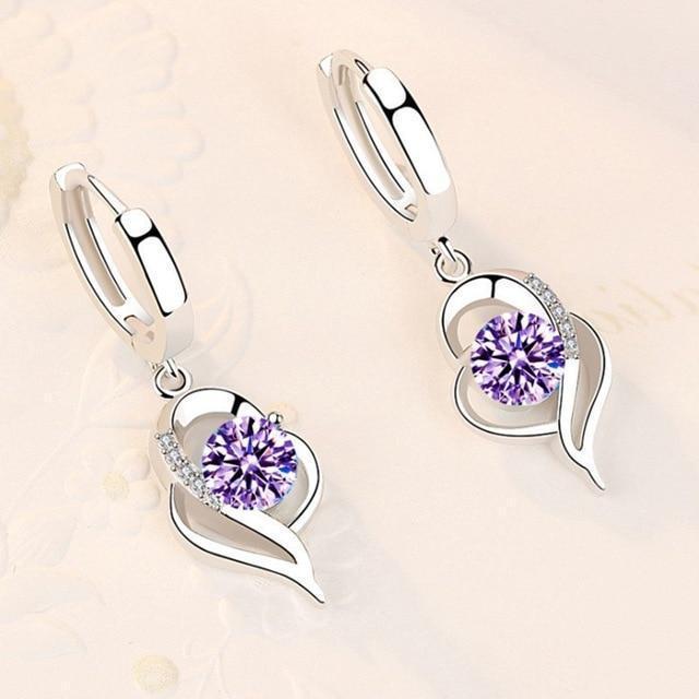 Brincos Florais de Prata Esterlina 925 com Zircônia