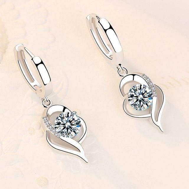 Brincos Florais de Prata Esterlina 925 com Zircônia