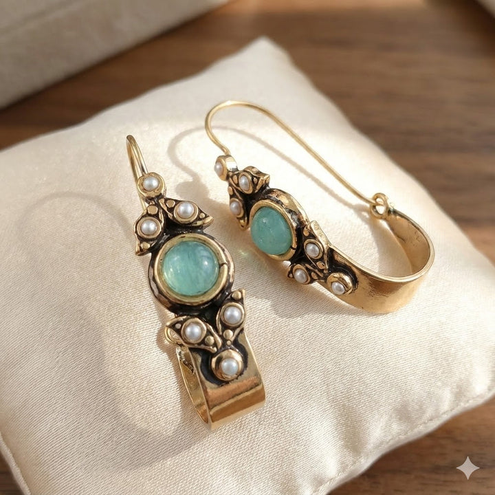Brincos de Argola com Pérola Mint