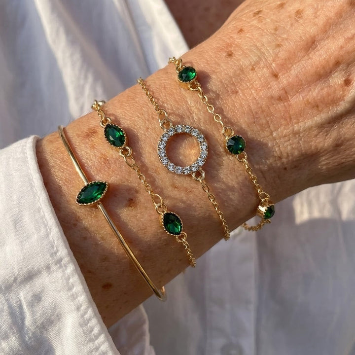 Conjunto de Pulseiras Champs Emerald