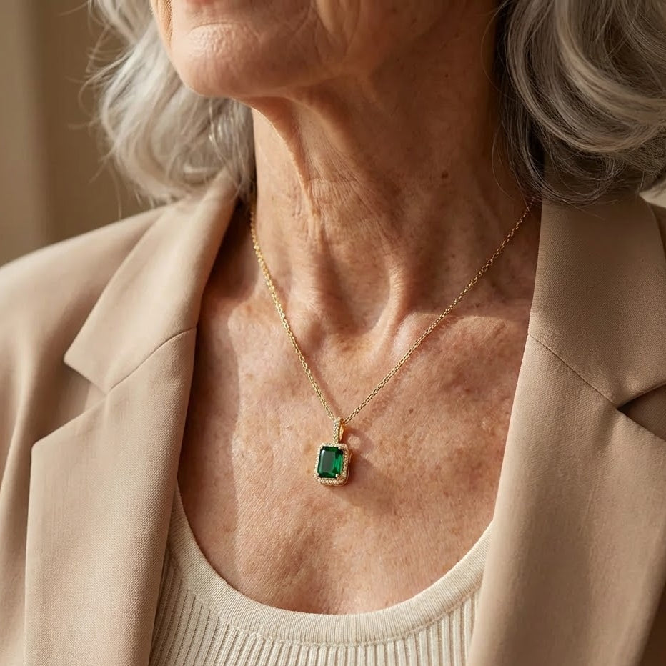 Colar Mae Gold Emerald
